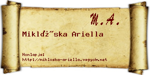 Miklóska Ariella névjegykártya
